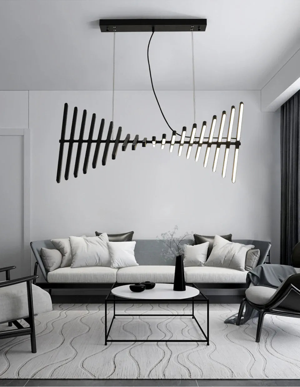 Verthara Premium Modern Dimmable LED Chandelier | 10-Light Iron & Acrylic