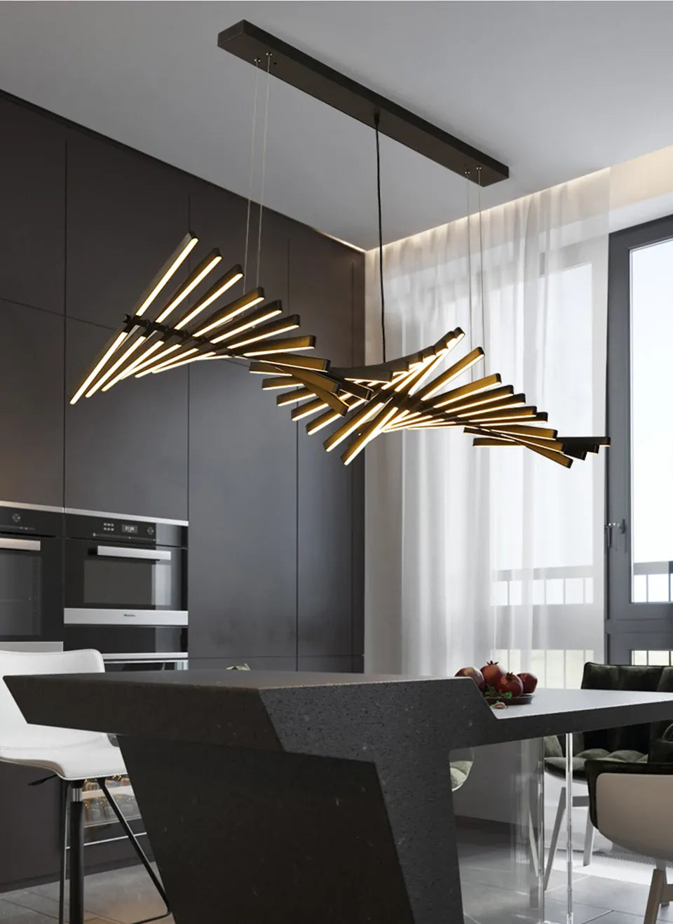 Verthara Premium Modern Dimmable LED Chandelier | 10-Light Iron & Acrylic