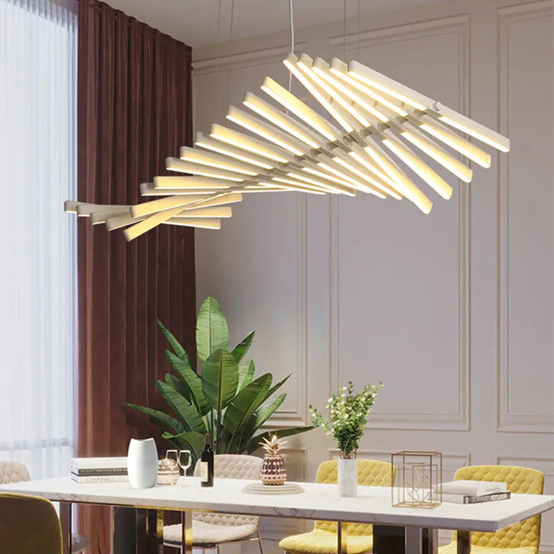 Verthara Premium Modern Dimmable LED Chandelier | 10-Light Iron & Acrylic