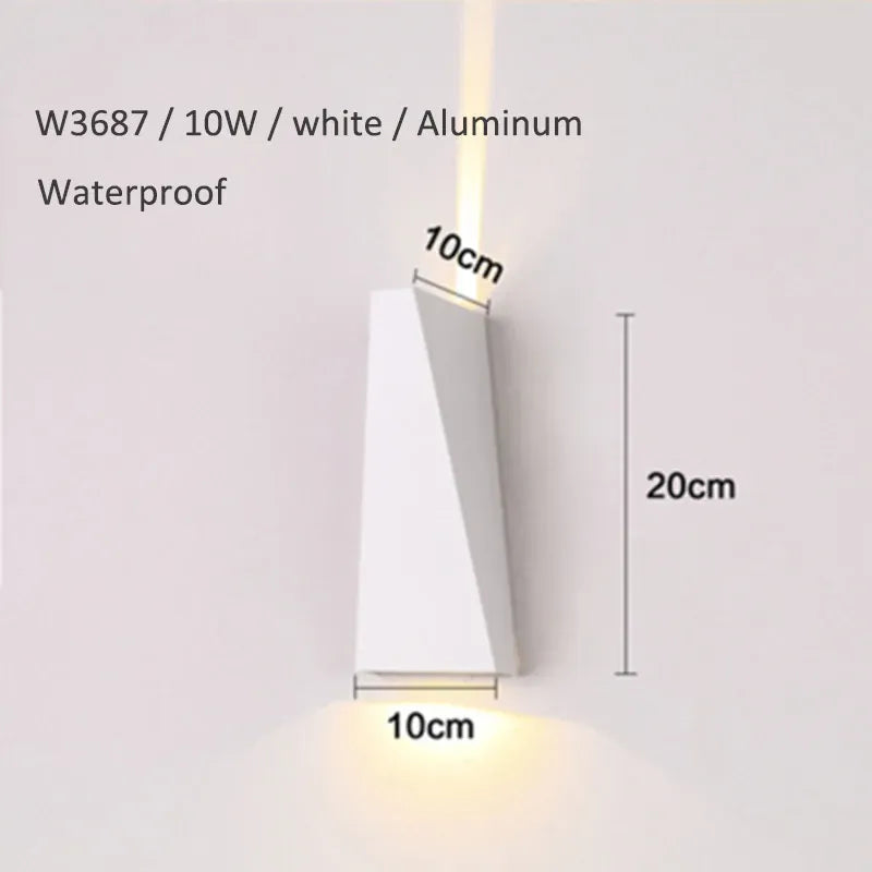 Verthara Premium Modern Dual-Head LED Outdoor Wall Light 10W White Waterproof / Cool White(5500-7000K)