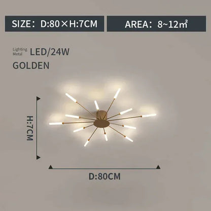 Verthara Premium Modern Flush Mount LED Ceiling Light Fixture – Acrylic Frame - Adjustable Brightness - Indoor Lighting - Suitable For Bedroom - Hall - Living Room Golden12 / Natural light 4000k