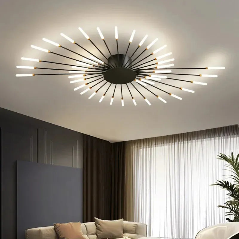 Verthara Premium Modern Flush Mount LED Ceiling Light Fixture – Acrylic Frame - Adjustable Brightness - Indoor Lighting - Suitable For Bedroom - Hall - Living Room
