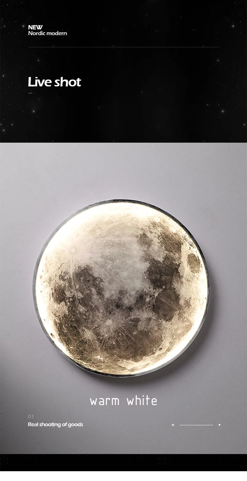 Verthara Premium Modern Iron Moon LED Wall Light Dimmable