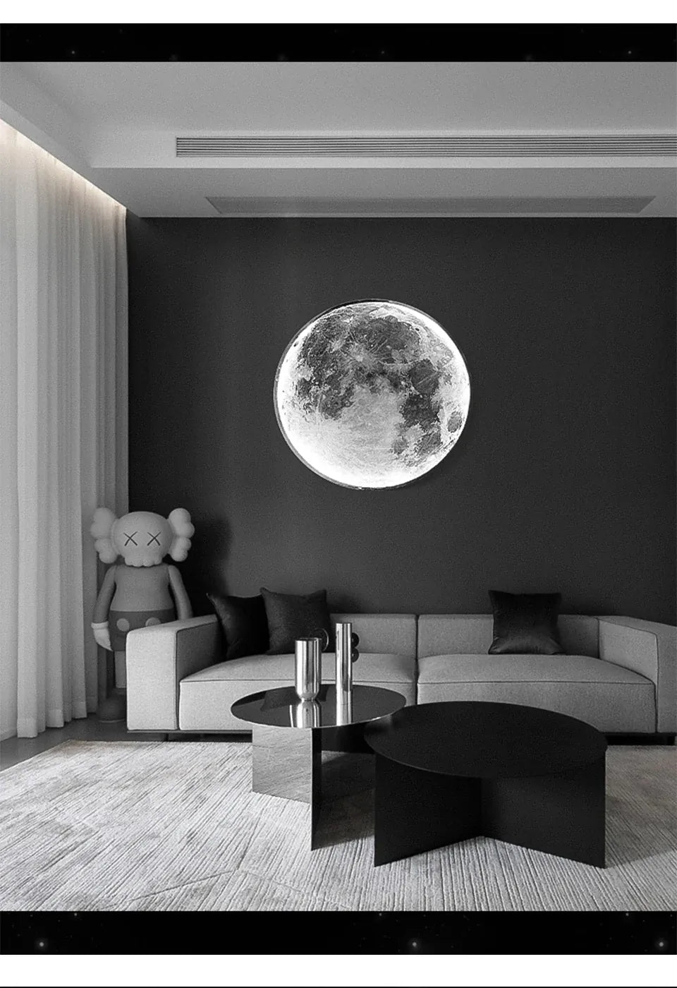 Verthara Premium Modern Iron Moon LED Wall Light Dimmable
