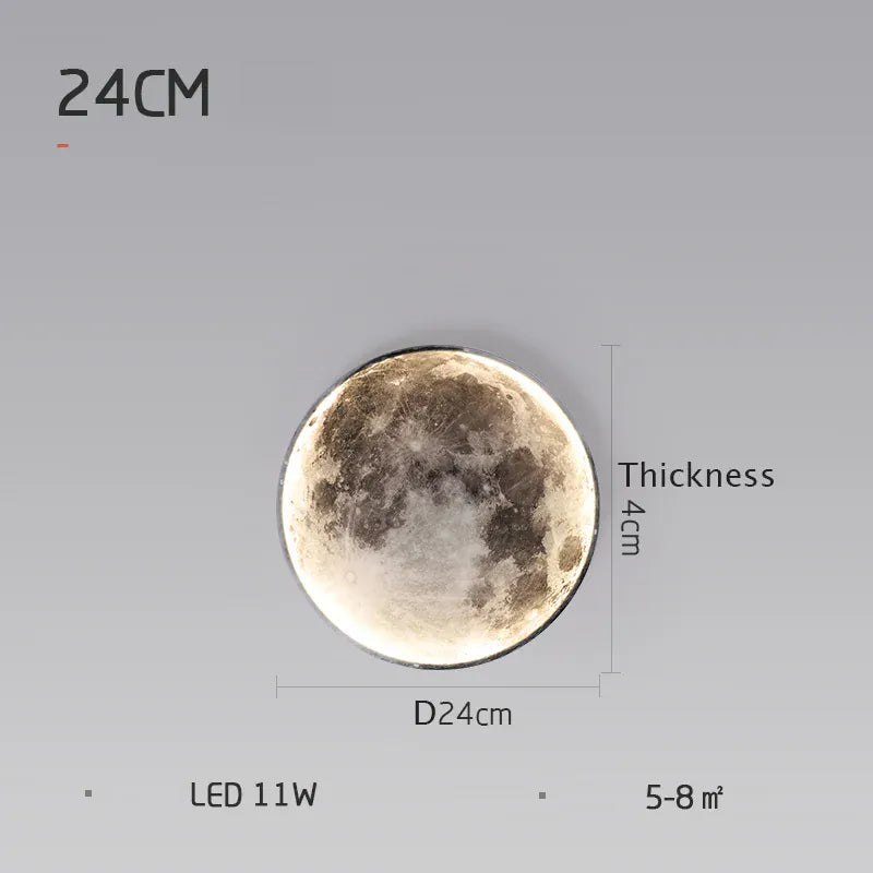 Verthara Premium Modern Iron Moon LED Wall Light Dimmable D24cm / Brightnes dimmable