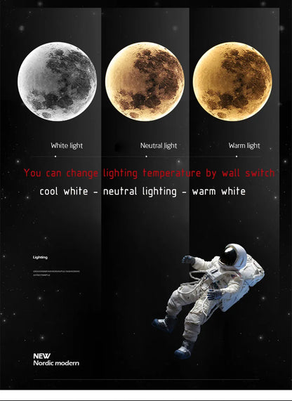 Verthara Premium Modern Iron Moon LED Wall Light Dimmable