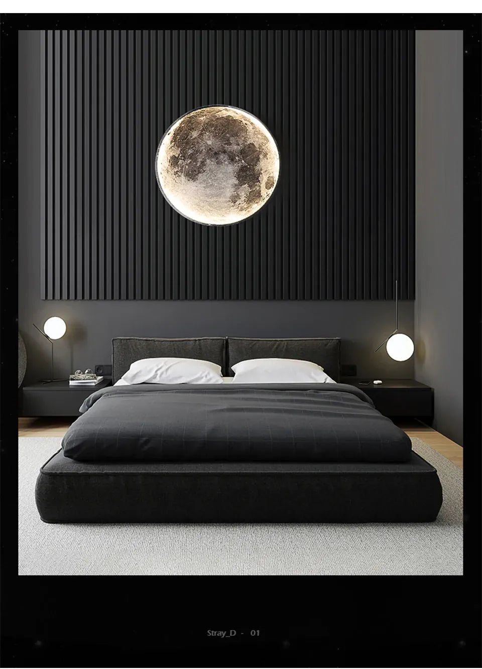 Verthara Premium Modern Iron Moon LED Wall Light Dimmable