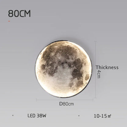 Verthara Premium Modern Iron Moon LED Wall Light Dimmable D80cm / Brightnes dimmable