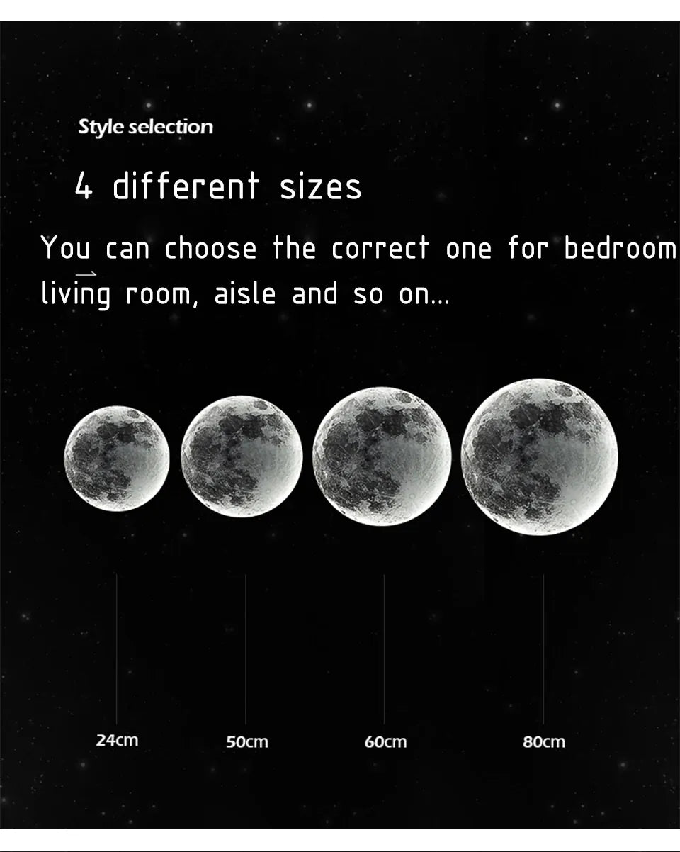 Verthara Premium Modern Iron Moon LED Wall Light Dimmable