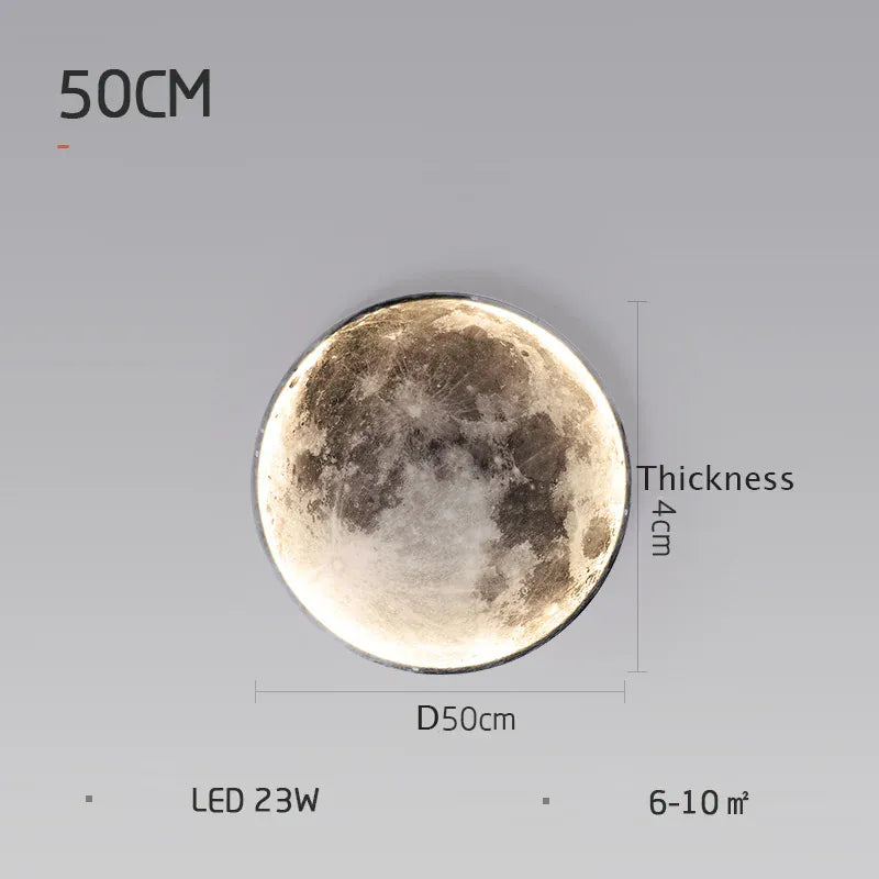 Verthara Premium Modern Iron Moon LED Wall Light Dimmable D50cm / Brightnes dimmable