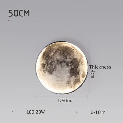 Verthara Premium Modern Iron Moon LED Wall Light Dimmable D50cm / Brightnes dimmable