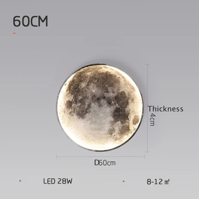 Verthara Premium Modern Iron Moon LED Wall Light Dimmable D60cm / Brightnes dimmable