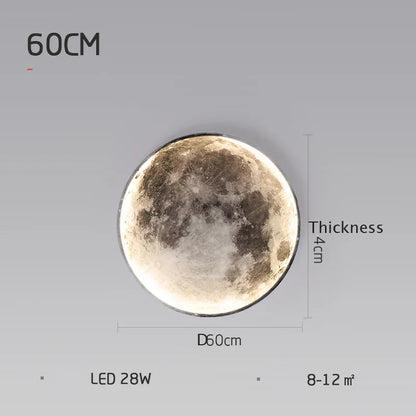 Verthara Premium Modern Iron Moon LED Wall Light Dimmable D60cm / Brightnes dimmable