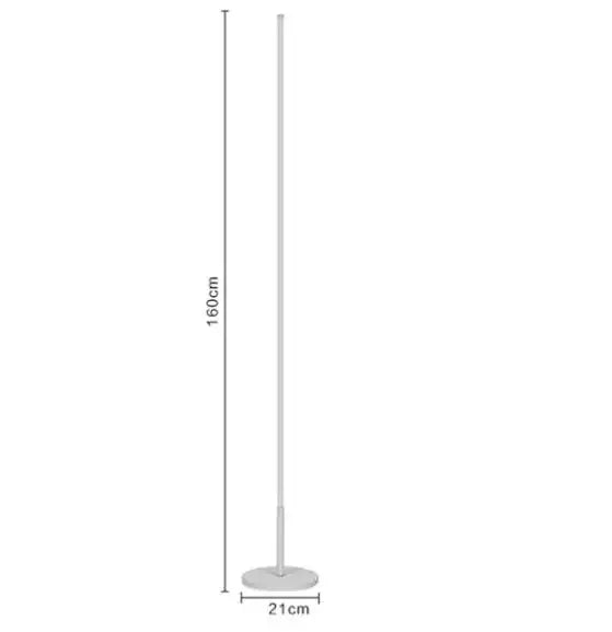 Verthara Premium Modern LED Floor Lamp - Standing Design - Adjustable Brightness - Black Aluminium - Minimalist Style - Ideal For Living Room Dimming Switch / A white