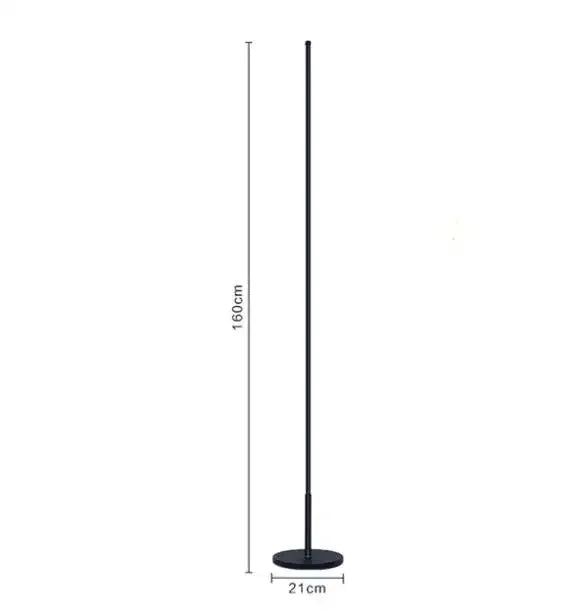 Verthara Premium Modern LED Floor Lamp - Standing Design - Adjustable Brightness - Black Aluminium - Minimalist Style - Ideal For Living Room Dimming Switch / A Black