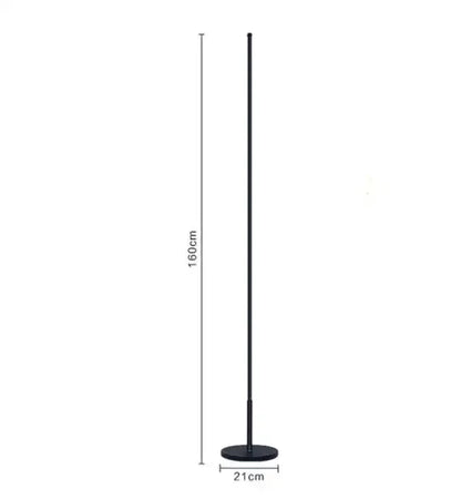 Verthara Premium Modern LED Floor Lamp - Standing Design - Adjustable Brightness - Black Aluminium - Minimalist Style - Ideal For Living Room Dimming Switch / A Black