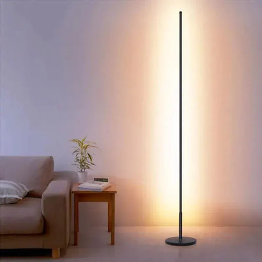 Verthara Premium Modern LED Floor Lamp - Standing Design - Adjustable Brightness - Black Aluminium - Minimalist Style - Ideal For Living Room Dimming Switch / B White