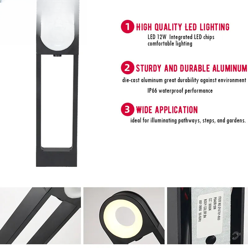 Verthara Premium Modern LED Garden Path Light IP65 12W