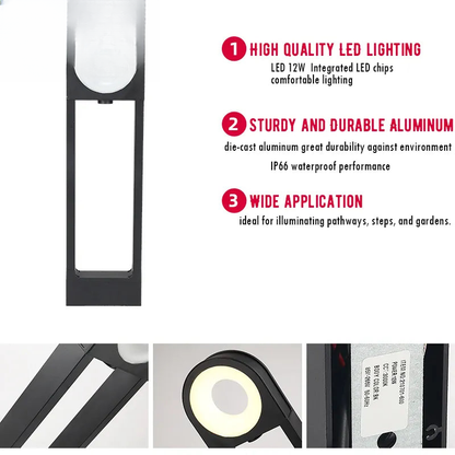 Verthara Premium Modern LED Garden Path Light IP65 12W