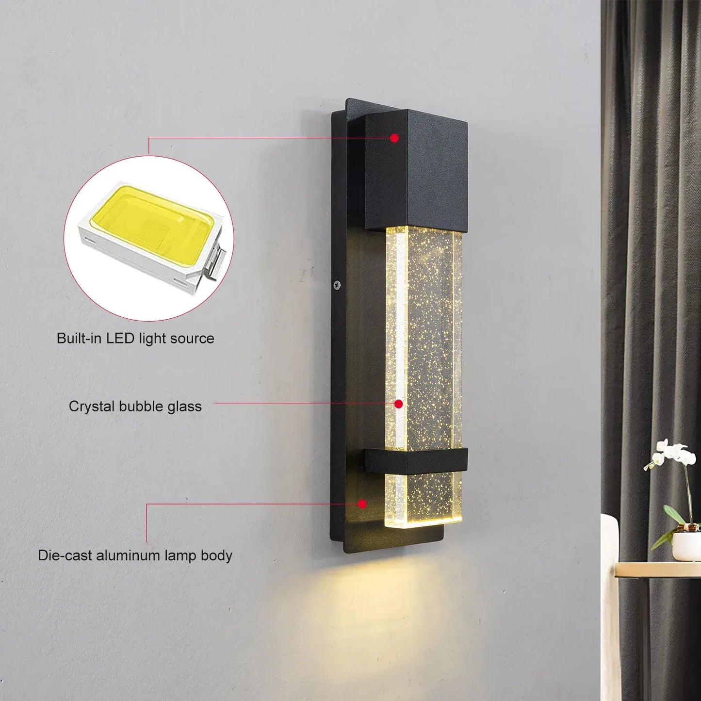 Verthara Premium Modern LED Outdoor Wall Light Dusk to Dawn Sensor