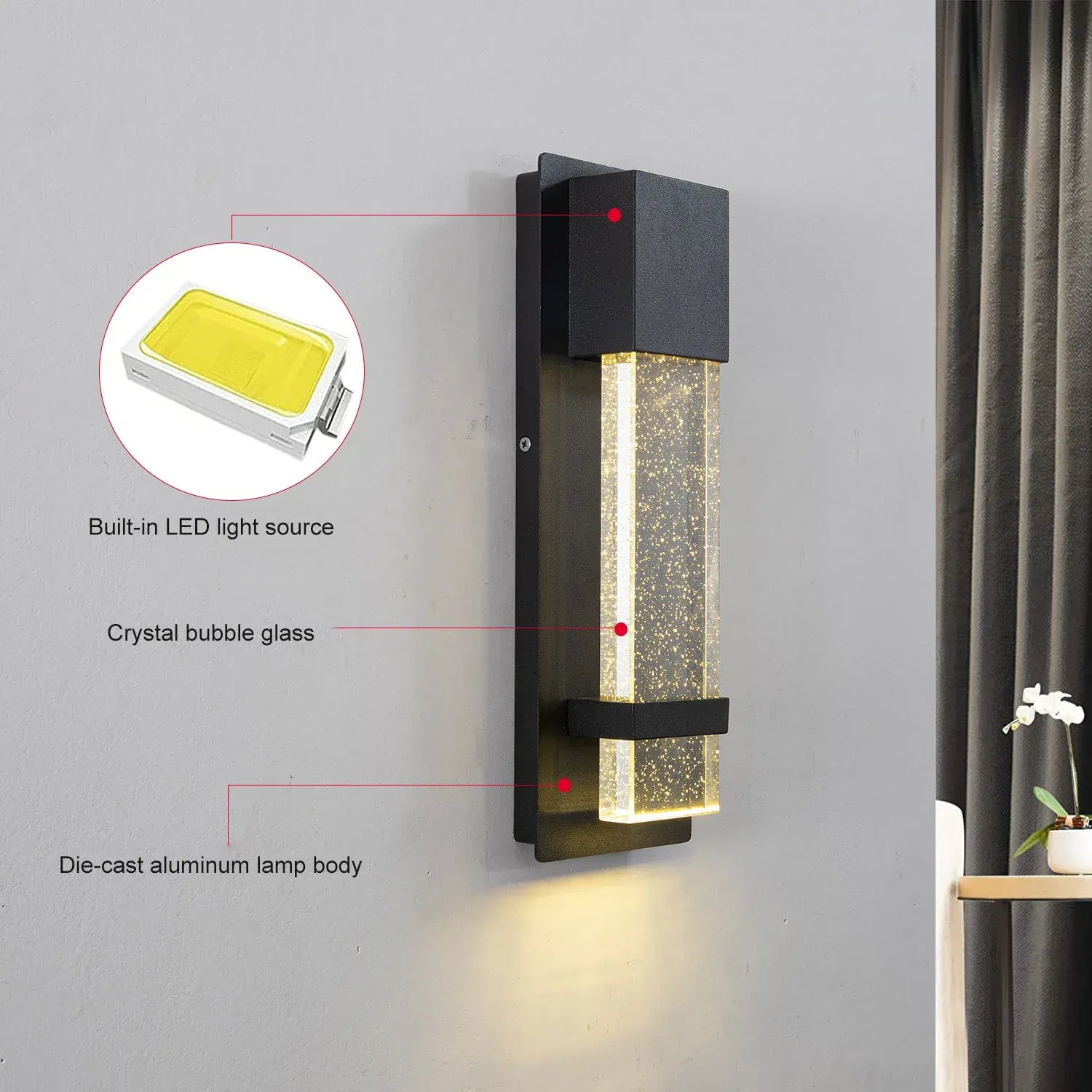Verthara Premium Modern LED Outdoor Wall Light Dusk to Dawn Sensor