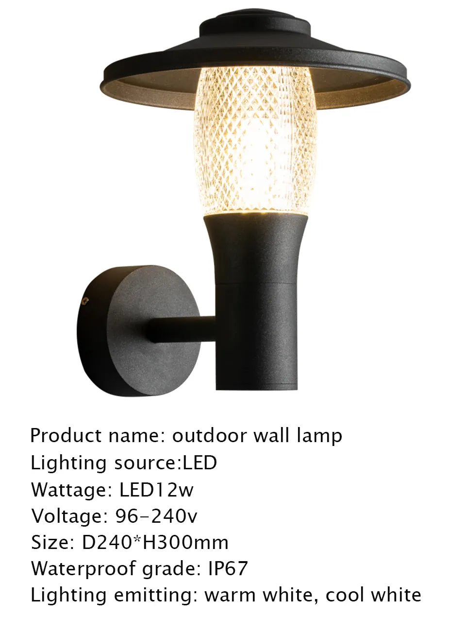 Verthara Premium Modern LED Outdoor Wall Light IP65 Dimmable