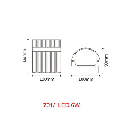Verthara Premium Modern LED Outdoor Wall Light IP65 Dimmable 6W cool white / 701 6w