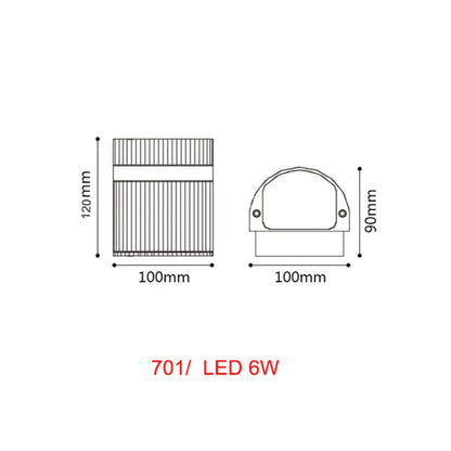 Verthara Premium Modern LED Outdoor Wall Light IP65 Dimmable 6W