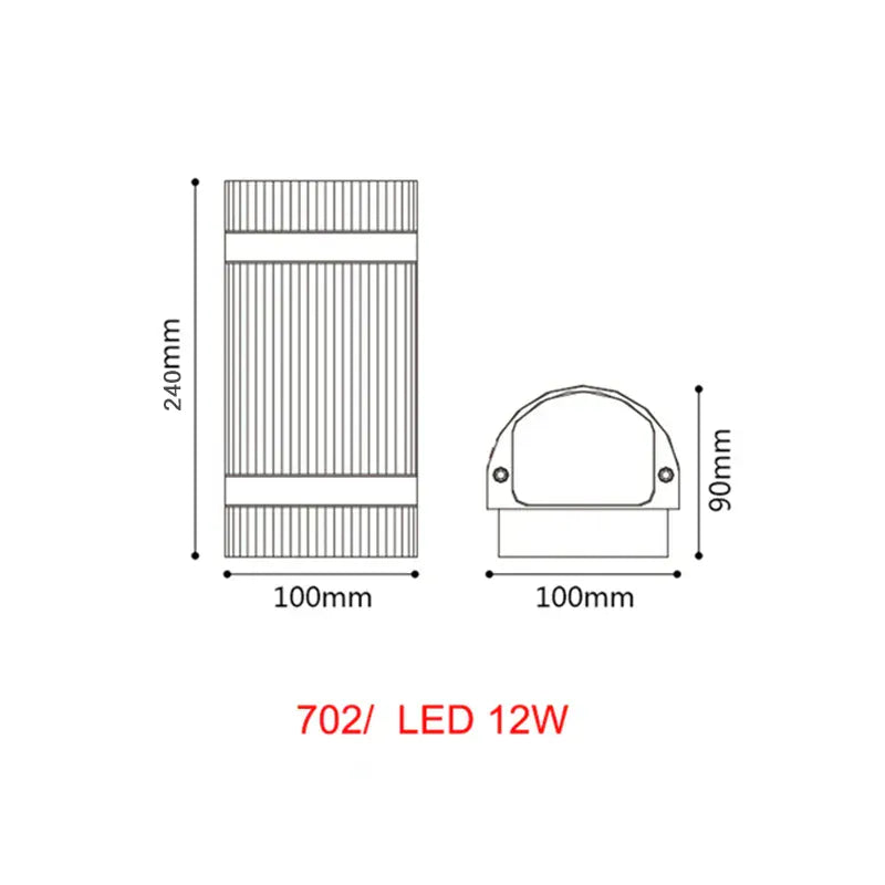 Verthara Premium Modern LED Outdoor Wall Light IP65 Dimmable 6W