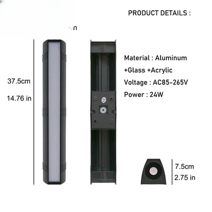Verthara Premium Modern LED Outdoor Wall Light IP65 Dimmable Black