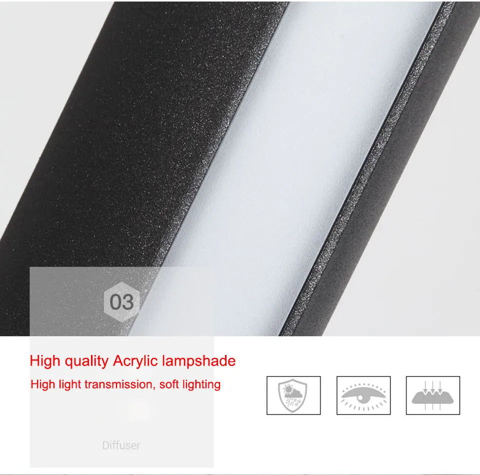 Verthara Premium Modern LED Outdoor Wall Light IP65 Dimmable Black