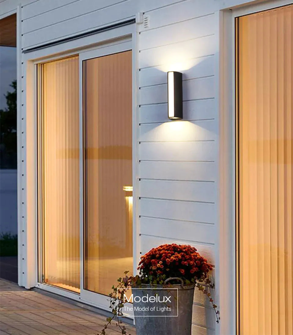 Verthara Premium Modern LED Outdoor Wall Light IP65 Dimmable Black