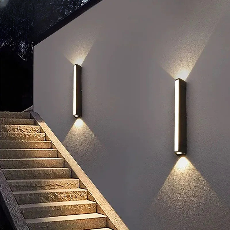Verthara Premium Modern LED Outdoor Wall Light IP65 Dimmable Black cold white / 15.5CM 12w