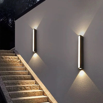 Verthara Premium Modern LED Outdoor Wall Light IP65 Dimmable Black cold white / 15.5CM 12w