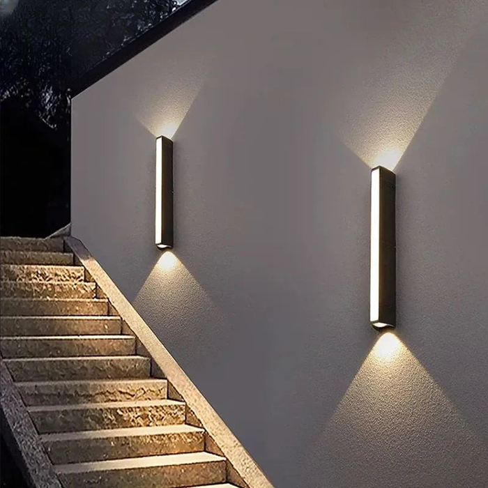 Verthara Premium Modern LED Outdoor Wall Light IP65 Dimmable Black cold white / 15.5CM 12w