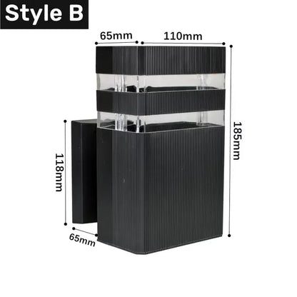 Verthara Premium Modern LED Outdoor Wall Light - Wall-Mounted - Waterproof - Square Shape - IP65 Rated - Ideal For Garden And Balcony