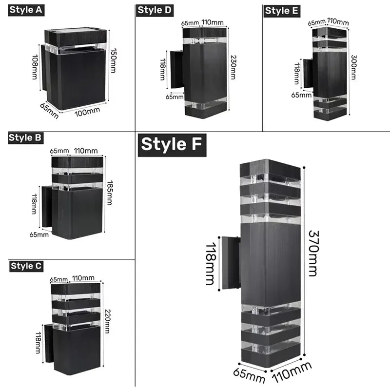 Verthara Premium Modern LED Outdoor Wall Light - Wall-Mounted - Waterproof - Square Shape - IP65 Rated - Ideal For Garden And Balcony