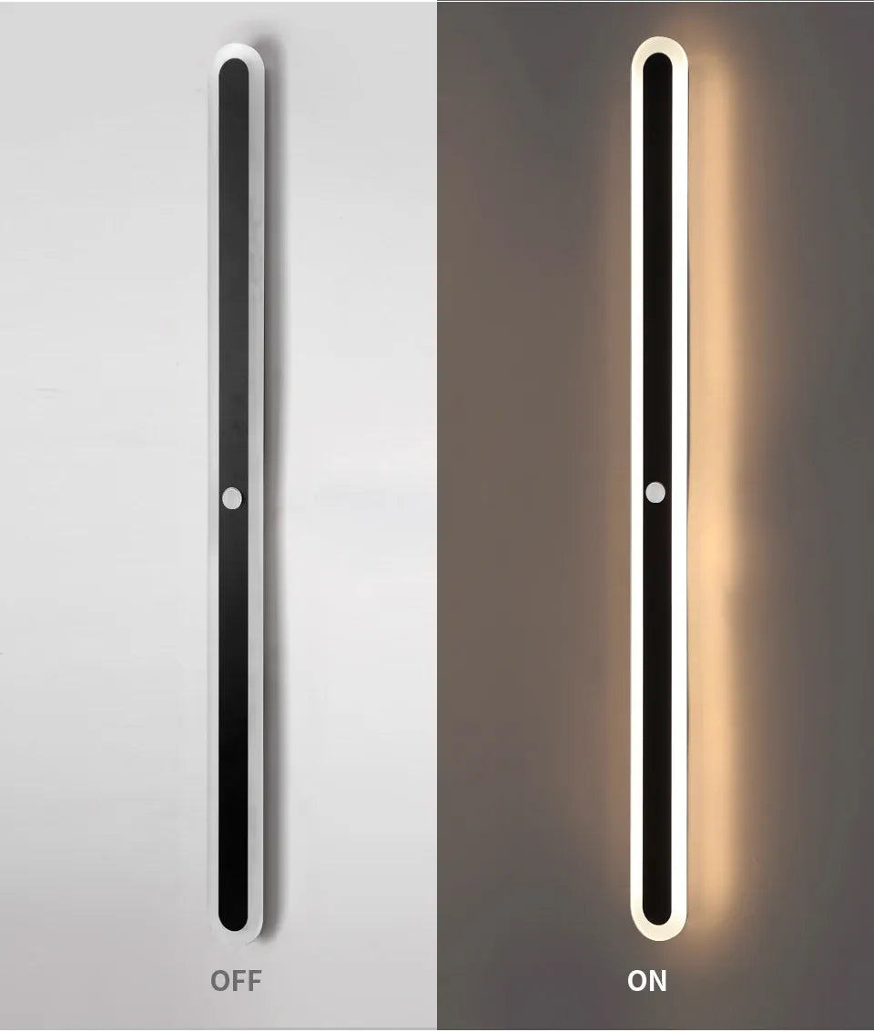 Verthara Premium Modern LED Outdoor Wall Light with Motion Sensor Black color / A style / 60cm cold white
