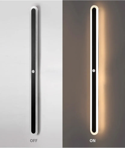 Verthara Premium Modern LED Outdoor Wall Light with Motion Sensor Black color / A style / 60cm cold white