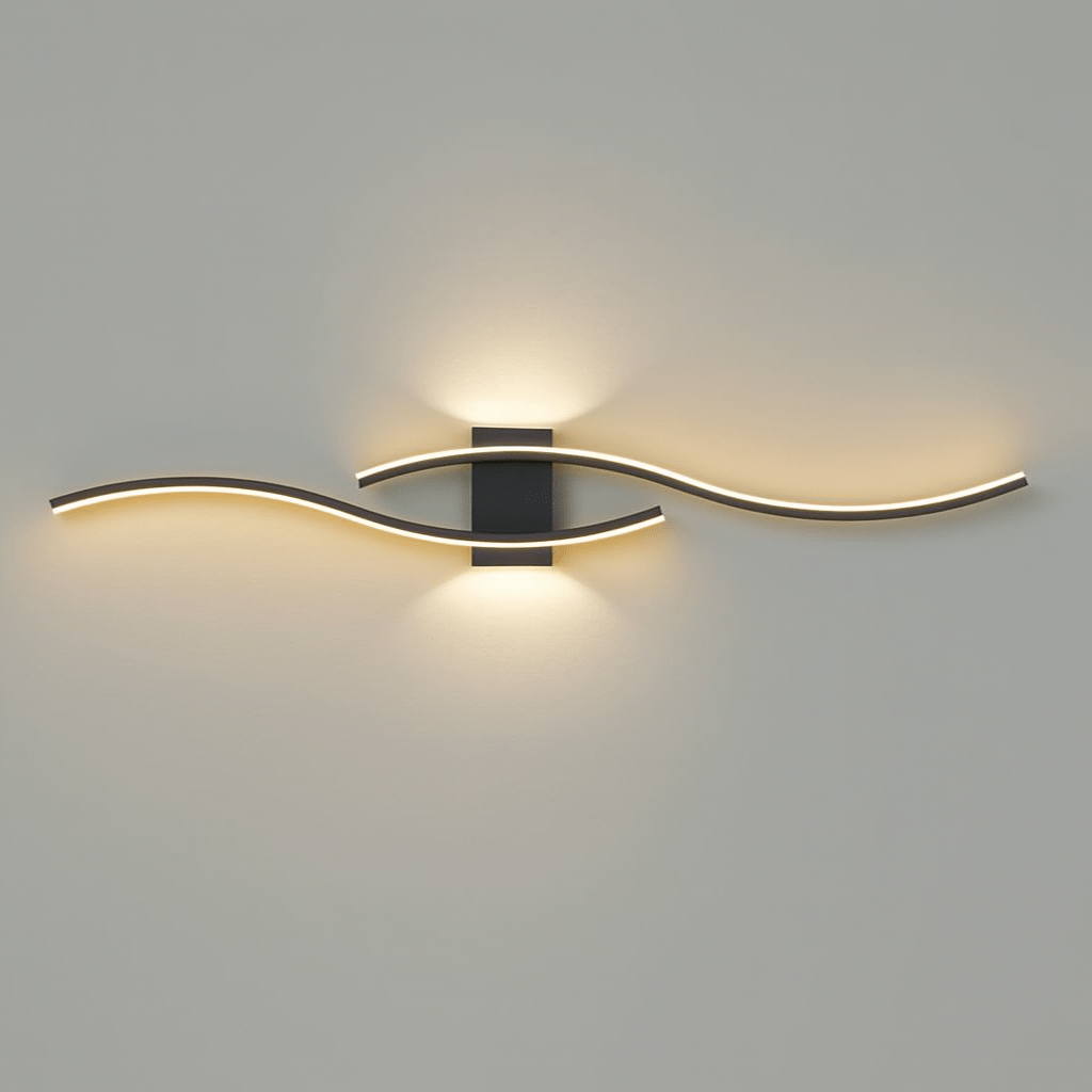 Verthara Premium Modern LED Wall Lamp with Remote Control – Adjustable Length and Color for Indoor Wall Lighting and Sconce Use Black 80cm / Stepless Dimming-RC