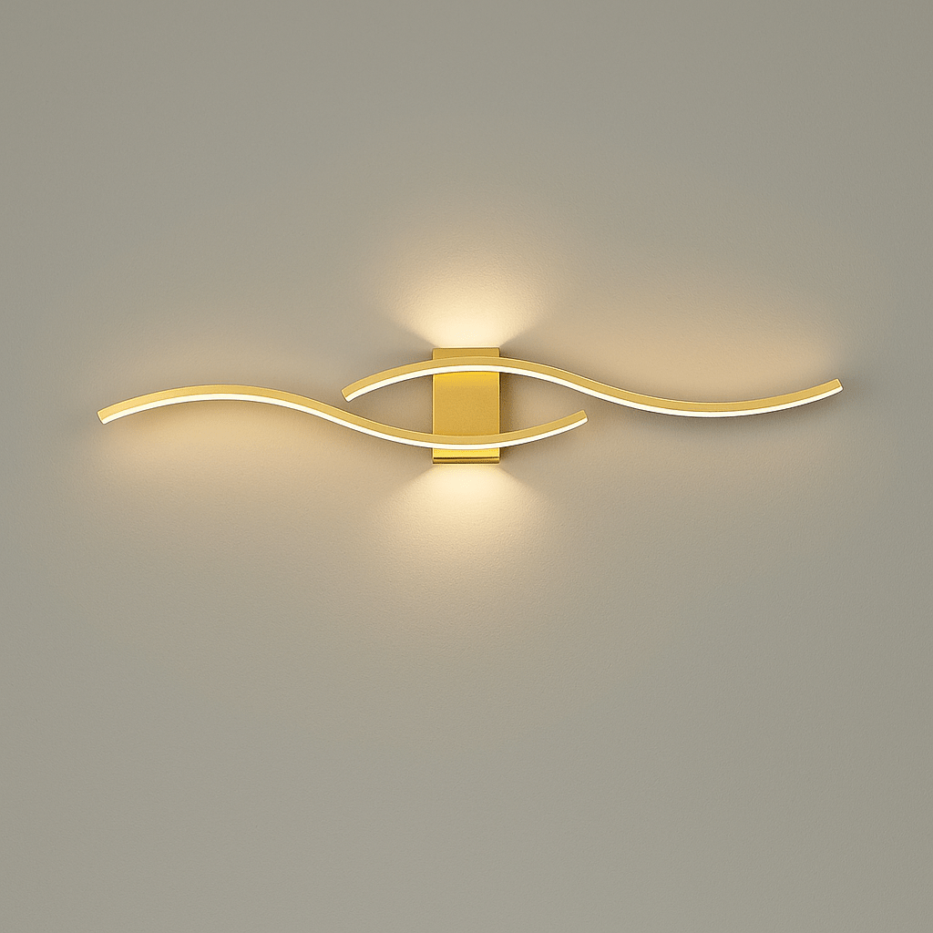 Verthara Premium Modern LED Wall Lamp with Remote Control – Adjustable Length and Color for Indoor Wall Lighting and Sconce Use Gold 60cm / Warm White No RC