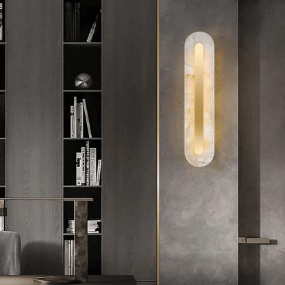 Verthara Premium Modern LED Wall Light With Wall Mount – Copper And Marble Finish - Minimalist Design - Indoor Use - Stylish Bedside Sconce