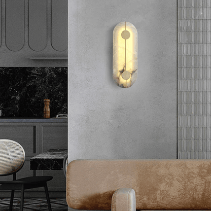 Verthara Premium Modern LED Wall Light With Wall Mount – Copper And Marble Finish - Minimalist Design - Indoor Use - Stylish Bedside Sconce neutral lighting / B 50cm