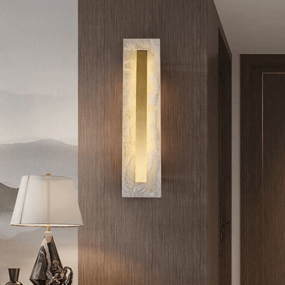 Verthara Premium Modern LED Wall Light With Wall Mount – Copper And Marble Finish - Minimalist Design - Indoor Use - Stylish Bedside Sconce warm white / B 80cm