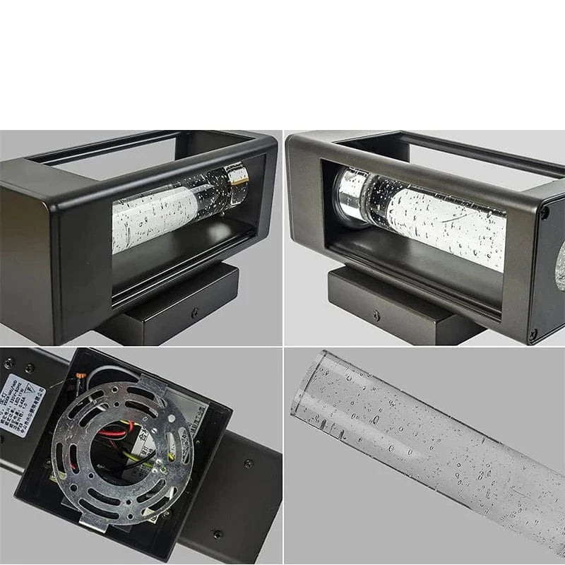 Verthara Premium Modern Outdoor Wall Lamp with Crystal Bubble Glass – 11W LED, IP65 Waterproof Exterior Wall Light for Garden and Entryway