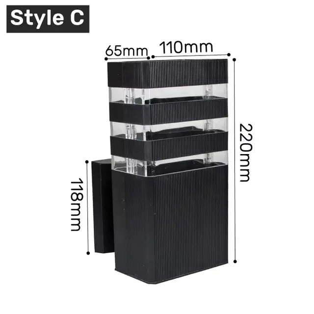 Verthara Premium Modern Outdoor Wall Light - Waterproof Sconce - LED - Square Shape - IP65 Rated - Ideal for Balconies - Garden Wall Lights