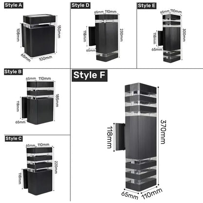 Verthara Premium Modern Outdoor Wall Light - Waterproof Sconce - LED - Square Shape - IP65 Rated - Ideal for Balconies - Garden Wall Lights