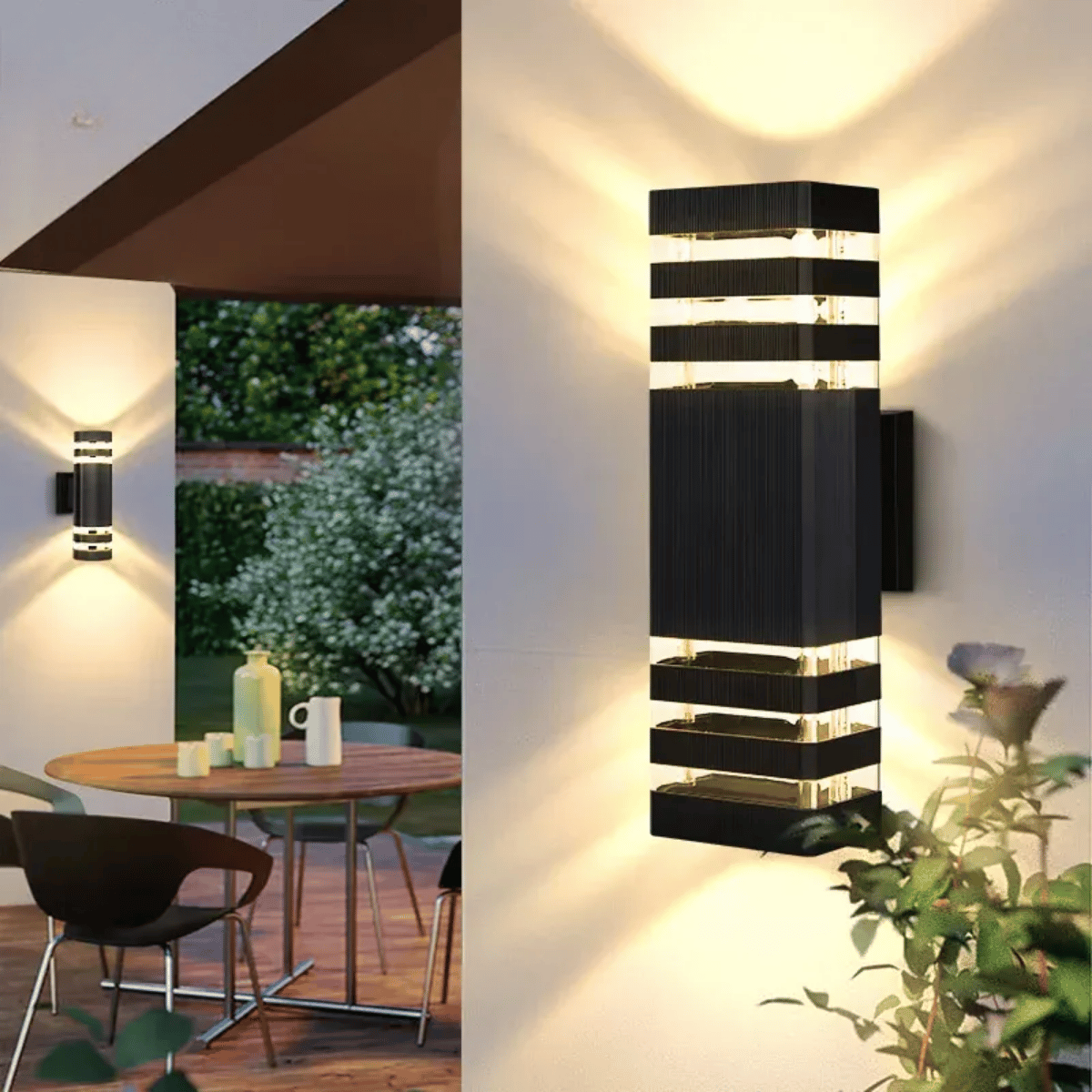 Verthara Premium Modern Outdoor Wall Light - Waterproof Sconce - LED - Square Shape - IP65 Rated - Ideal for Balconies - Garden Wall Lights