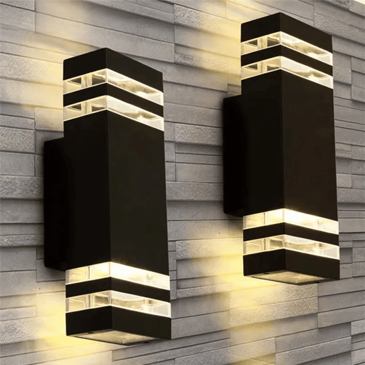 Verthara Premium Modern Outdoor Wall Light - Waterproof Sconce - LED - Square Shape - IP65 Rated - Ideal for Balconies - Garden Wall Lights Warm white / F / E27 Base