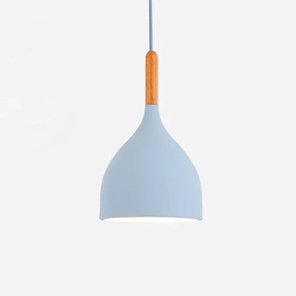 Verthara Premium Modern Pendant Light - Hanging Fixture - E27 - Solid Wood - Adjustable Height - Nordic Style - Ideal For Kitchen Island Lighting B style blue / White power cord